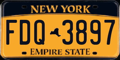 NY license plate FDQ3897