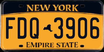 NY license plate FDQ3906