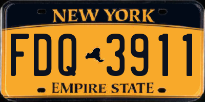 NY license plate FDQ3911