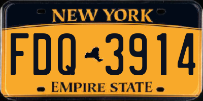 NY license plate FDQ3914