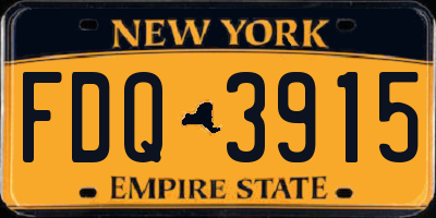 NY license plate FDQ3915