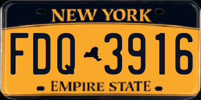 NY license plate FDQ3916
