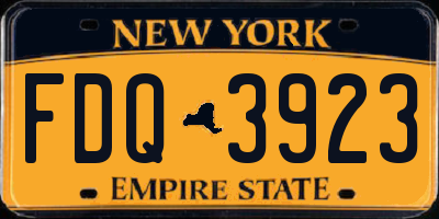 NY license plate FDQ3923