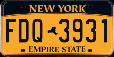 NY license plate FDQ3931