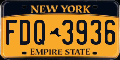 NY license plate FDQ3936