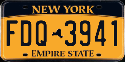NY license plate FDQ3941
