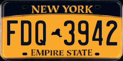 NY license plate FDQ3942