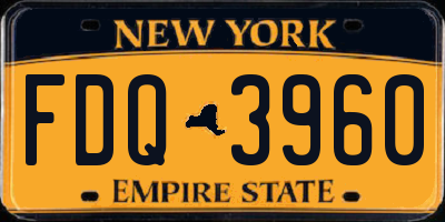 NY license plate FDQ3960