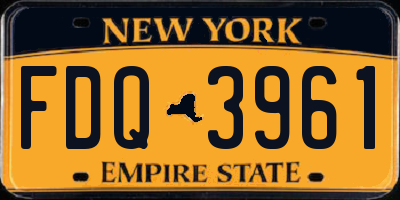 NY license plate FDQ3961