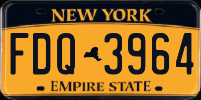 NY license plate FDQ3964