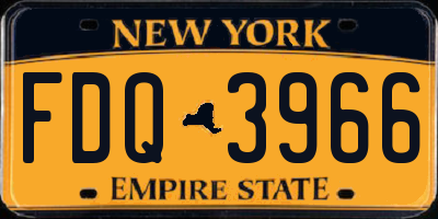NY license plate FDQ3966