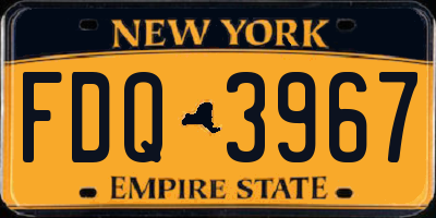 NY license plate FDQ3967