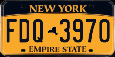 NY license plate FDQ3970