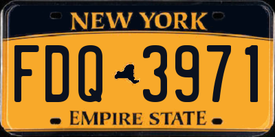 NY license plate FDQ3971