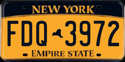 NY license plate FDQ3972