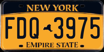 NY license plate FDQ3975