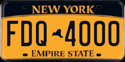 NY license plate FDQ4000