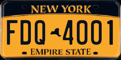 NY license plate FDQ4001