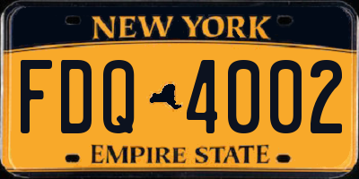 NY license plate FDQ4002