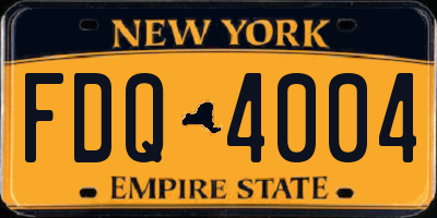 NY license plate FDQ4004