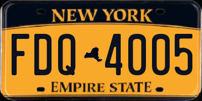 NY license plate FDQ4005