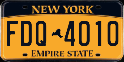 NY license plate FDQ4010