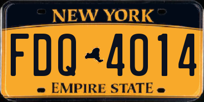 NY license plate FDQ4014