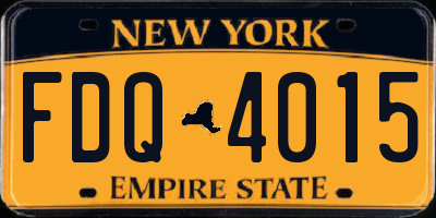 NY license plate FDQ4015