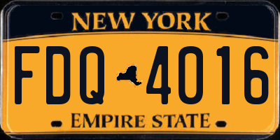 NY license plate FDQ4016