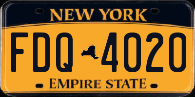 NY license plate FDQ4020