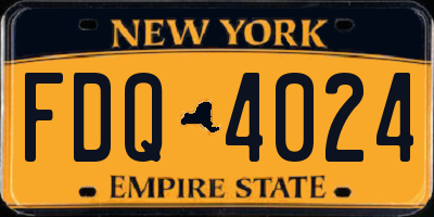 NY license plate FDQ4024