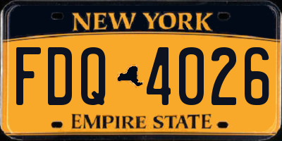 NY license plate FDQ4026