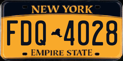 NY license plate FDQ4028