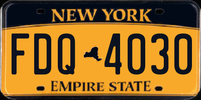 NY license plate FDQ4030