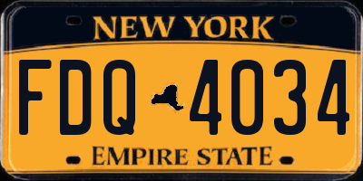 NY license plate FDQ4034