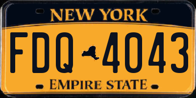 NY license plate FDQ4043