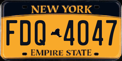 NY license plate FDQ4047