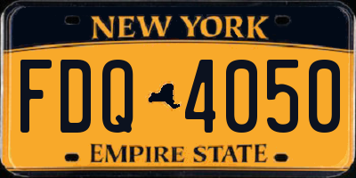 NY license plate FDQ4050