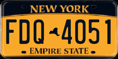 NY license plate FDQ4051