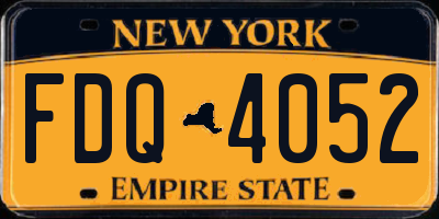 NY license plate FDQ4052