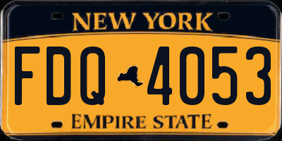 NY license plate FDQ4053