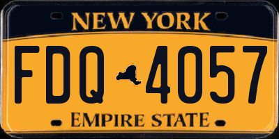 NY license plate FDQ4057