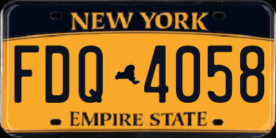 NY license plate FDQ4058