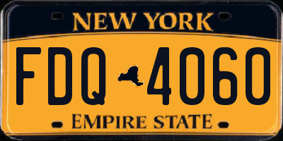 NY license plate FDQ4060