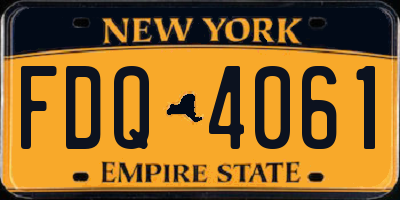 NY license plate FDQ4061