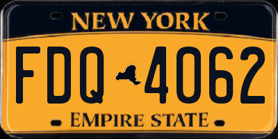 NY license plate FDQ4062