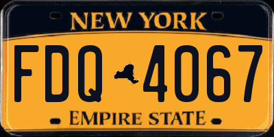 NY license plate FDQ4067