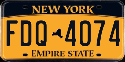 NY license plate FDQ4074
