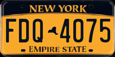 NY license plate FDQ4075