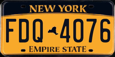 NY license plate FDQ4076